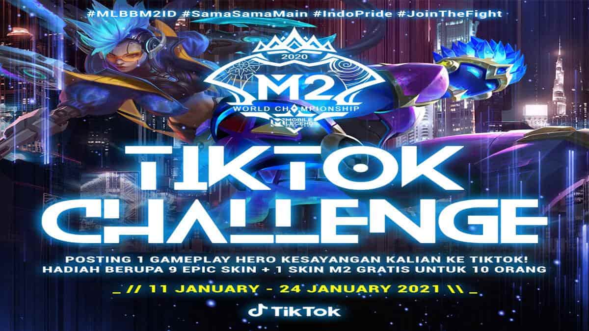 cara mendapatkan skin gratis M2 di TikTok Challenge